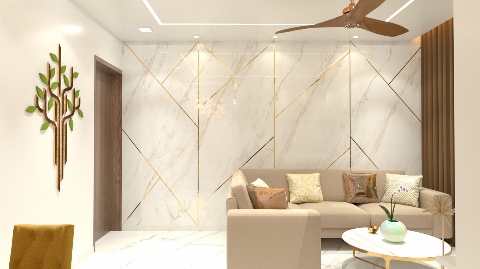 Finished home interior